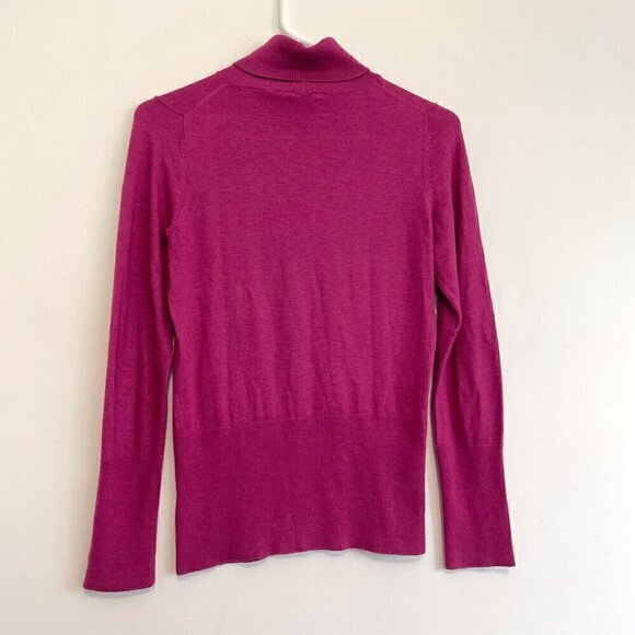 NIC+ZOE NIC + ZOE Solid Magenta Fuchsia Pink ish Lightweight Turtleneck Sweater - Picture 10 of 14